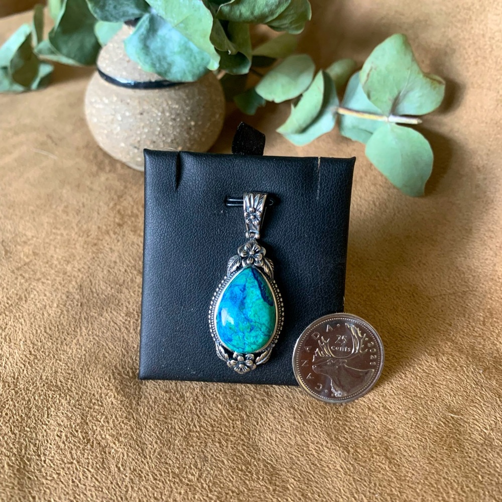 🌟 HOST PICK 🌟 925 Sterling Silver Chrysocolla Azurite Pendant